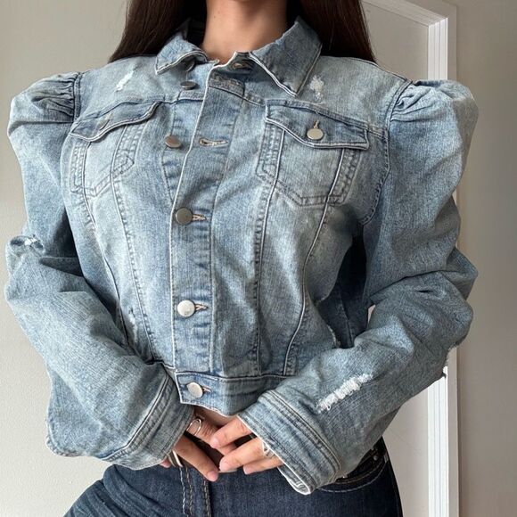 vintage coquette denim jacket - Picture 1 of 6
